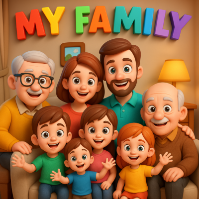 2.Sınıf 2.Ünite My Family Konulu Ünite Görseli