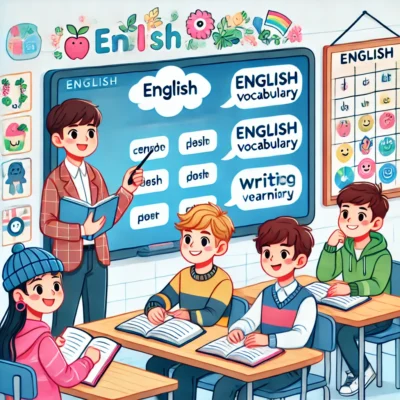 Ortaokulda İngilizce kelime öğrenimini anlatan görsel