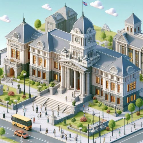 7.Sınıf 8.Ünite Public Buildings Konulu Ünite Görseli