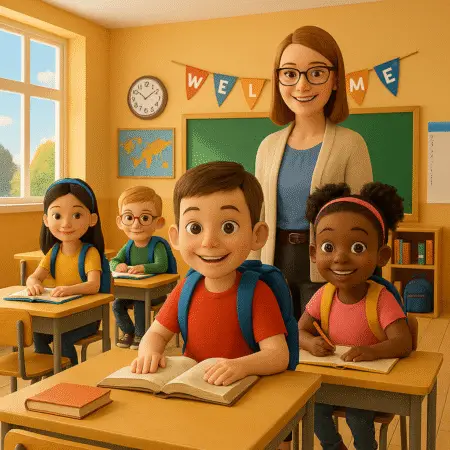 5.Sınıf Theme 1 School Life Konulu Ünite Görseli